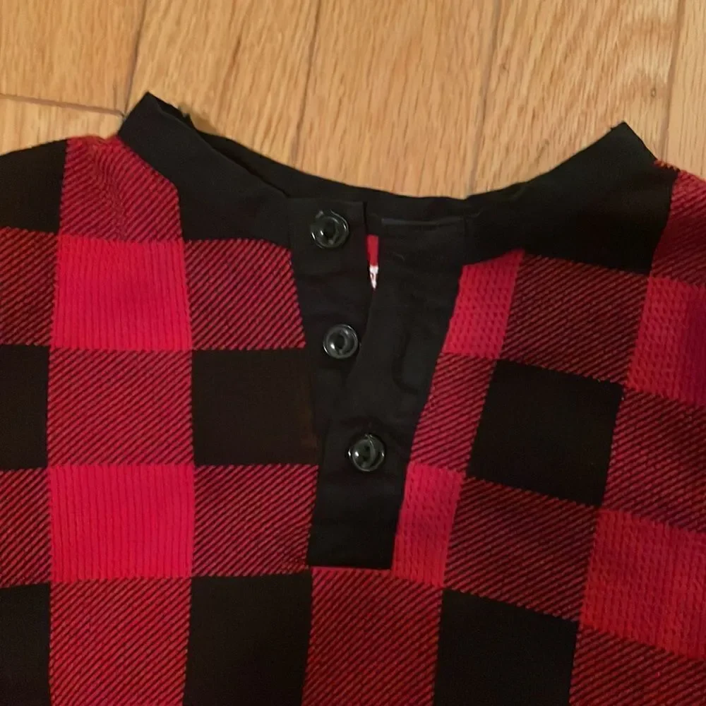 Buffalo plaid long sleeve woven shirt